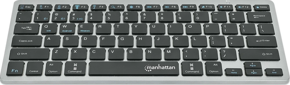 Klaviatūra MANHATTAN Slim Funktastatur anthrazit Bluetooth 3.0/2.4GHz
