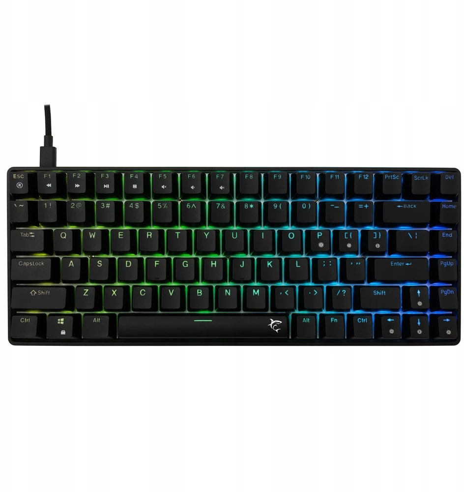 White Shark Baltas Shark Baltas Shark HAMACHI Gaming Membrane Klaviatūra, RGB Lighting, Mėlyna Switch, US išdėstymas, Juodas (GK-1927)