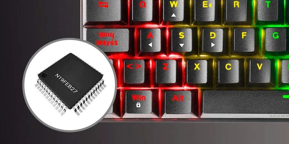 Klaviatūra Mars Gaming MK60BUS Mėlyna su jungikliais