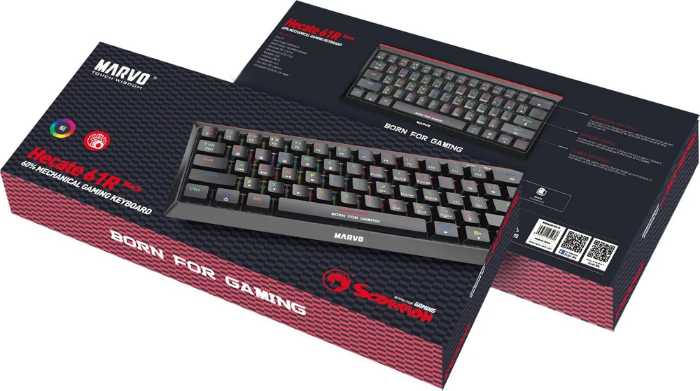 Klaviatūra Marvo KG962 60% su RGB (US,