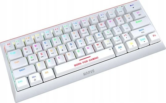 Marvo HECATE 61R klaviatūra su laidu (USB) US, balta mechaninė