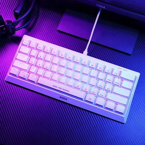 Marvo HECATE 61R klaviatūra su laidu (USB) US, balta mechaninė