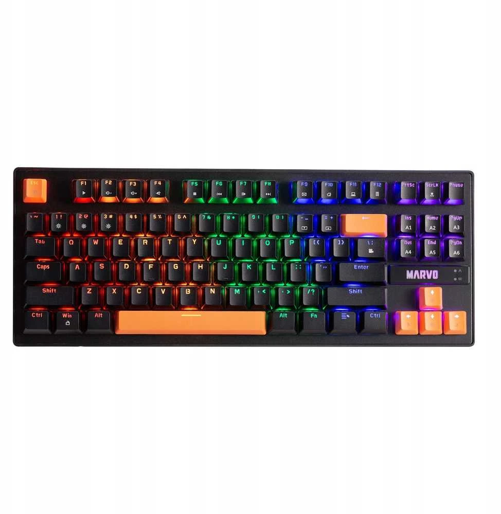 Marvo KG901C TKL 80% laidinė mechaninė klaviatūra su RGB (US, Mėlyna switch)