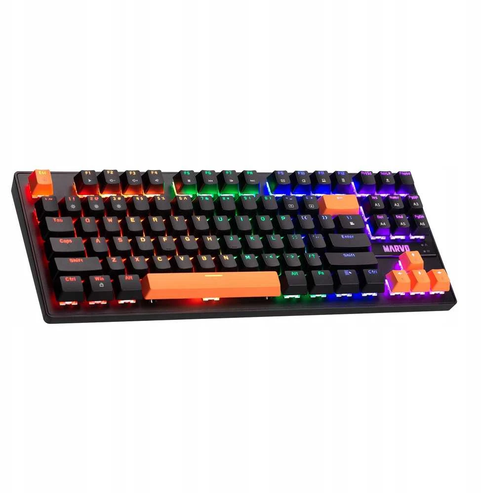 Marvo KG901C TKL 80% laidinė mechaninė klaviatūra su RGB (US, Mėlyna switch)
