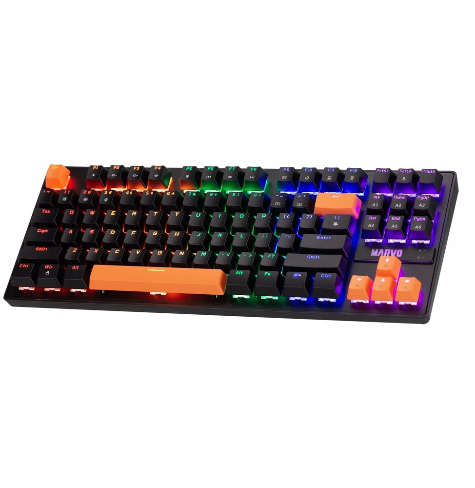 Marvo KG901C TKL 80% laidinė mechaninė klaviatūra su RGB (US, Mėlyna switch)