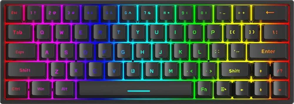 Marvo KG955W Shogo 63W belaidė žaidimų klaviatūra raudoni switchai juoda