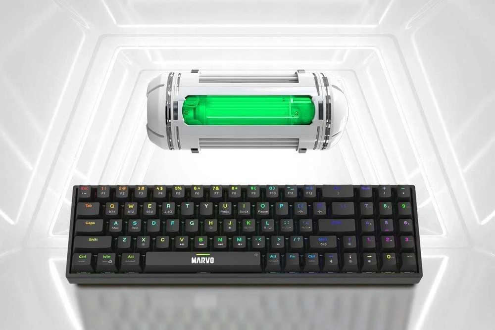 Marvo KG956W Shogo 78W belaidė žaidimų klaviatūra raudoni switchai juoda