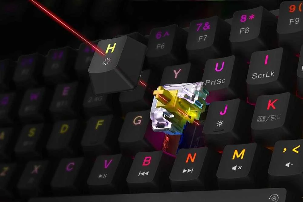 Marvo KG956W Shogo 78W belaidė žaidimų klaviatūra raudoni switchai juoda