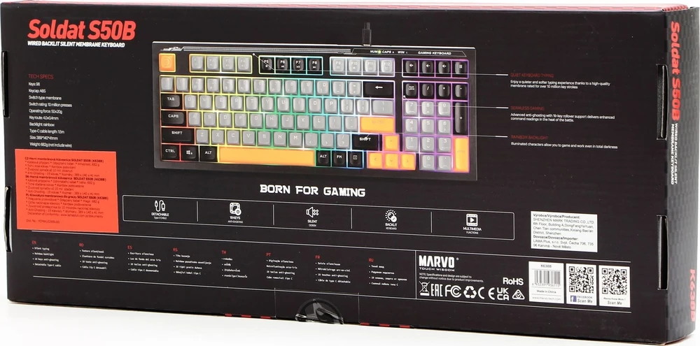 Klaviatūra Klav.Marvo K638B Soldat S50B
