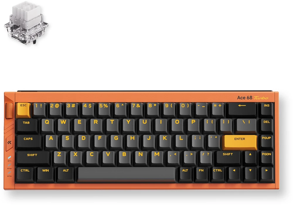 Oranžinis Klaviatūra MCHOSE Ace 68 Turbo Full-aluminum Esports Magnetinė Hall Effect (Galaxy Oranžinis)
