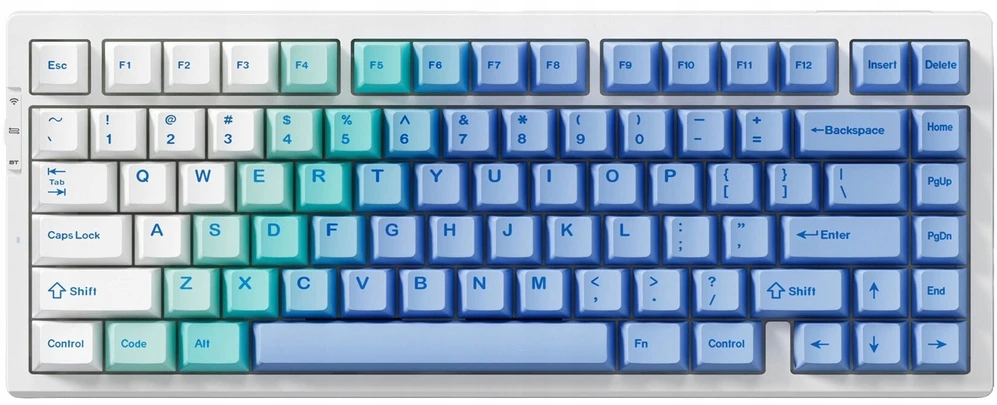 [[KEEP0]]MCHOSE G75 belaidė mechaninė klaviatūra | JAV išdėstymas | Matcha Latte Switch V2 jungikliai | 2,4 GHz, BT | Arktinio sniego balta