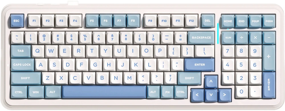 MCHOSE K99 V2 belaidė mechaninė klaviatūra | US | Icy Creamsicle Switch | 2,4 GHz, BT | Dangaus mėlyna
