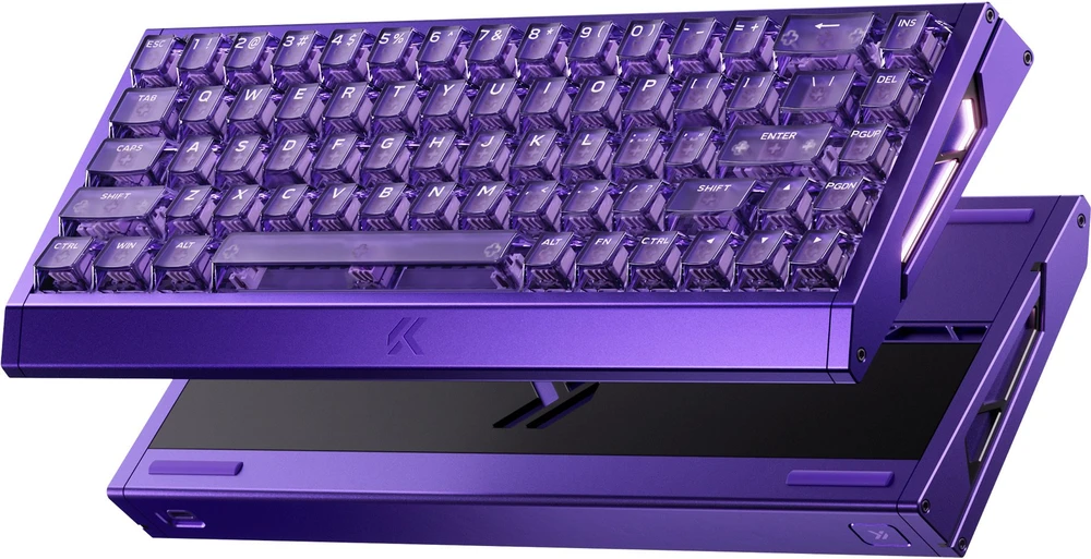 Klaviatūra žaidimams Mchose MC-Ace68GT-5 su laidu magnetyczna su pašvietimu violetinė