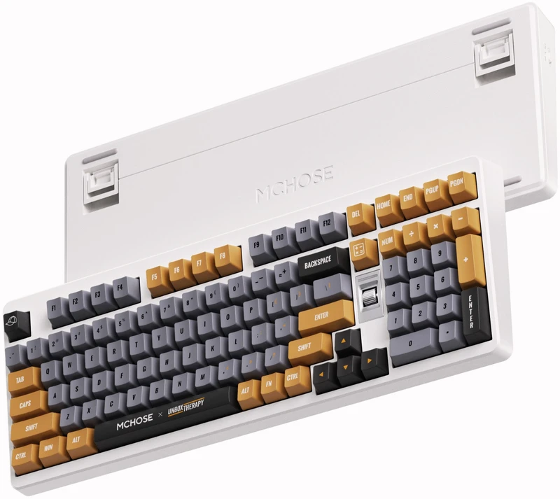 MCHOSE x Unbox Therapy UT98 Wireless Belaidė Žaidimų Klaviatūra | Retro Therapy, Outemu Silent Peach V3