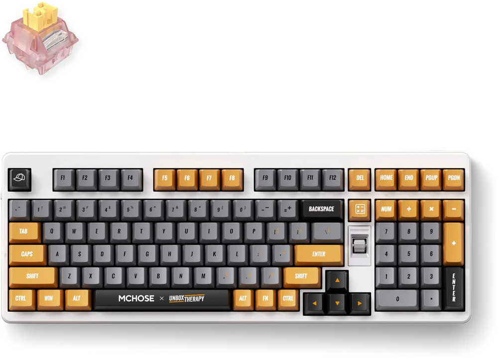 MCHOSE x Unbox Therapy UT98 Wireless Belaidė Žaidimų Klaviatūra | Retro Therapy, Outemu Silent Peach V3