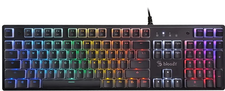 Klaviatūra žaidimams A4Tech Bloody S520N BLMS Mėlyna su laidu mechaninė su pašvietimu juoda