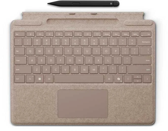 „Microsoft Surface Pro“ klaviatūra su plonu rašikliu – smėlio spalvos