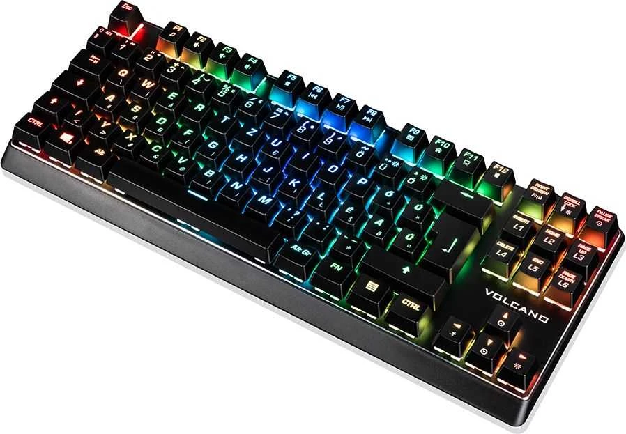 Klaviatūra žaidimams Modecom Volcano Lanparty Plus Outemu Brown su laidu mechaninė su pašvietimu juoda