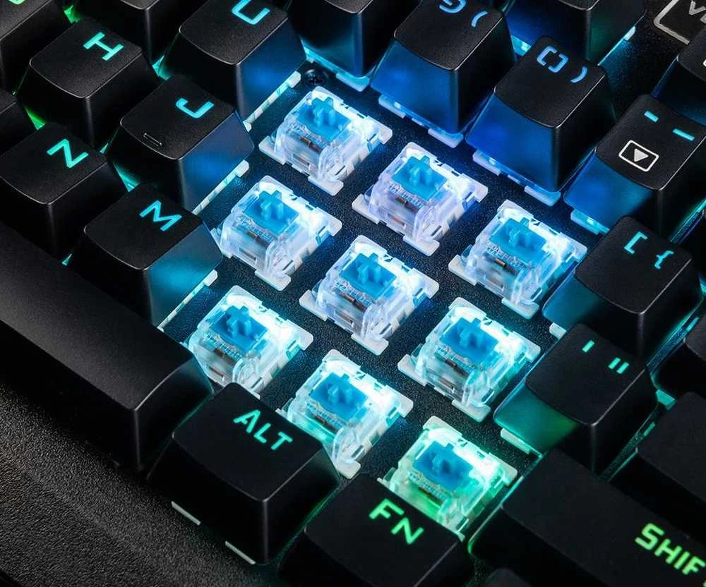Klaviatūra Modecom Volcano Hammer Outemu Mėlyna (K-MC-HAMMER-U-Mėlynas-RGB-DE)