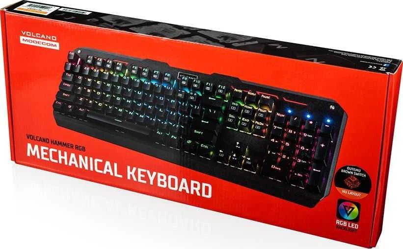 Klaviatūra Modecom Volcano Hammer Outemu Mėlyna (K-MC-HAMMER-U-Mėlynas-RGB-DE)