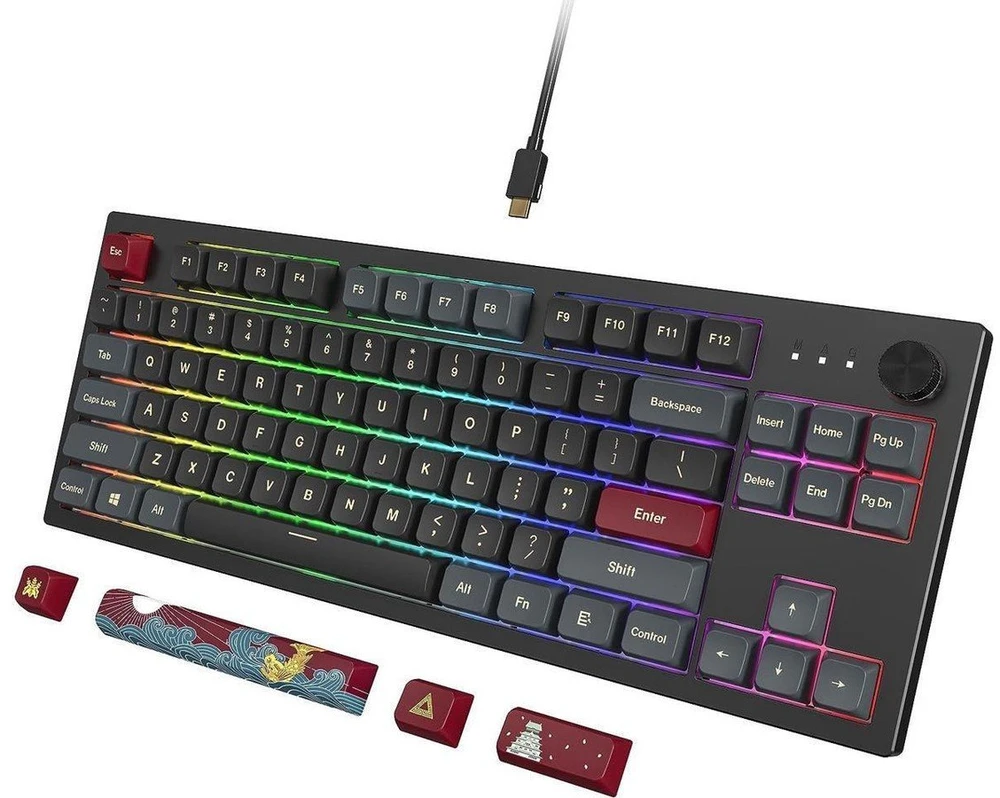 Montech MKey TKL Darkness Klaviatūra žaidimams – Gateron Pro 2.0 Geltona (US išdėstymas)