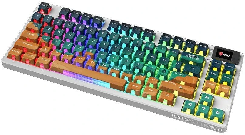 Klaviatūra žaidimams MSI Forge GK600 TKL Wireless Mars US belaidė mechaninė su pašvietimu
