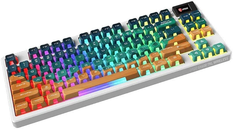 Klaviatūra žaidimams MSI Forge GK600 TKL Wireless Mars US belaidė mechaninė su pašvietimu
