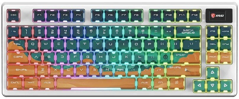 Klaviatūra žaidimams MSI Forge GK600 TKL Wireless Mars US belaidė mechaninė su pašvietimu