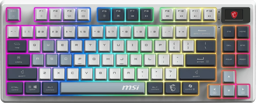 MSI FORGE GK600 TKL WIRELESS SKY | Klaviatūra žaidimams | Wireless | Bluetooth | US | Mechaninė Linear