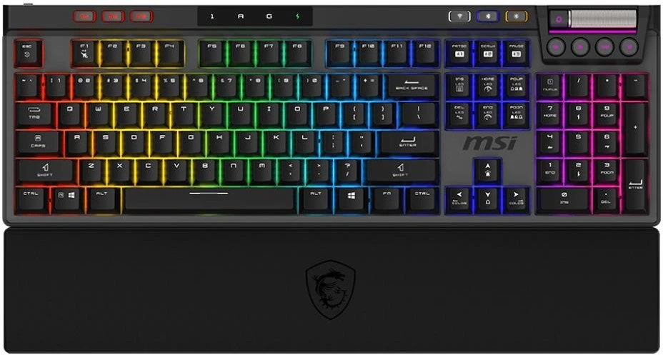 MSI STRIKE PRO WIRELESS | Klaviatūra žaidimams | Wireless | US | Juodas | 2.4 GHz Wireless, Bluetooth, USB 2.0 | Kailh Midnight Pro Silent Tactile