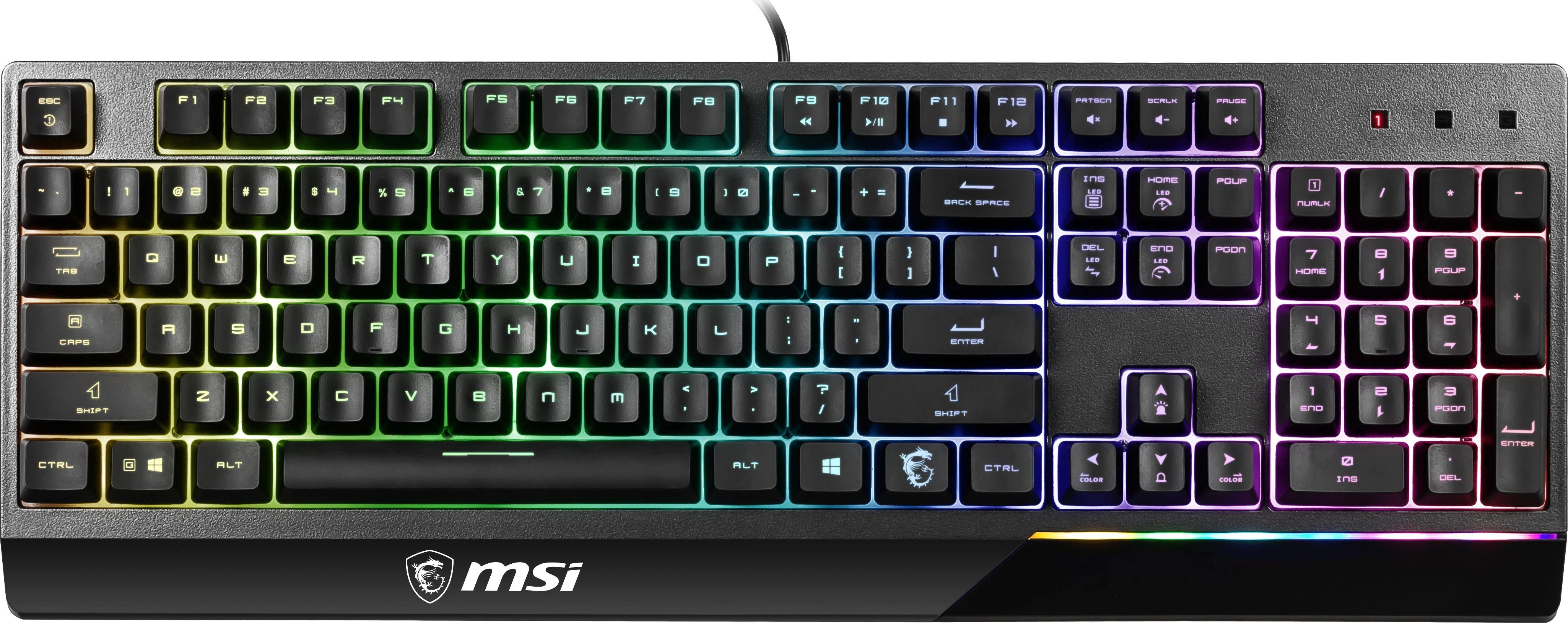Mecha-membraninė Žaidimų klaviatūra MSI Vigor GK30, su RGB pašvietimu, US išdėstymas