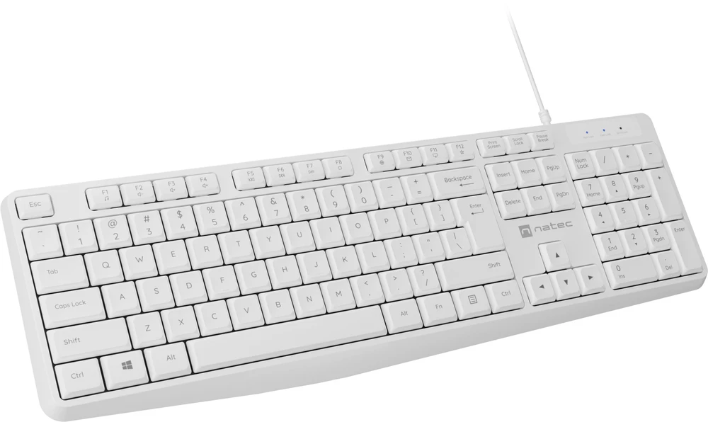 NATEC Klaviatūra Nautilus US slim baltas