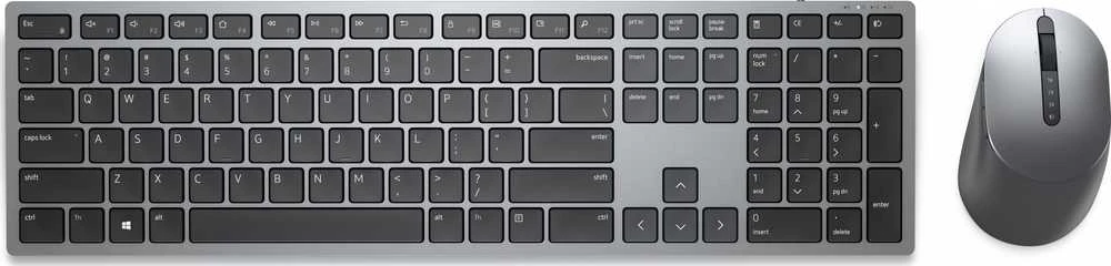 Dell Premier Multi-Device Klaviatūra ir pelė | KM7321W | Klaviatūros ir pelės rinkinys | Wireless | Ukrainian | Titanium Gray | 2.4 GHz, Bluetooth 5.0