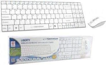 Belaidis rinkinys Esperanza EK122W Liberty USB klaviatūra ir pelė - balta