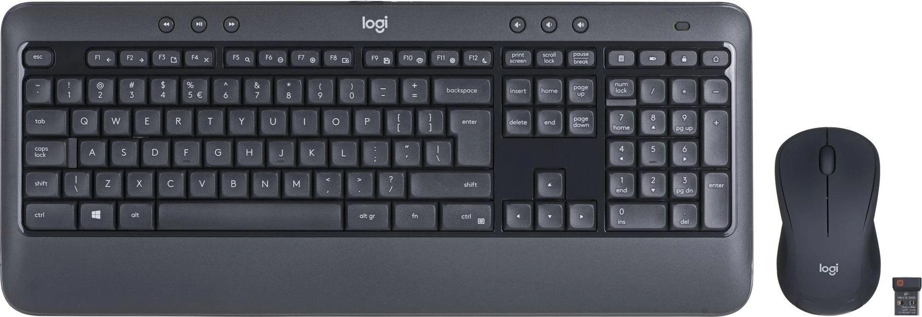 Belaidis pelės ir klaviatūros rinkinys Logitech MK540 Advanced, išdėstymas: US tarptautinis (Qwerty)