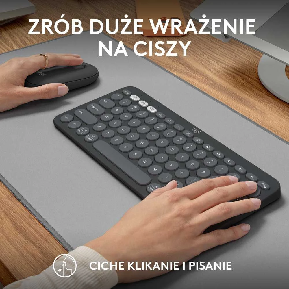 Klaviatūra ir pelė Logitech Pebble 2 Combo for Mac, grafito spalvos, US išdėstymas