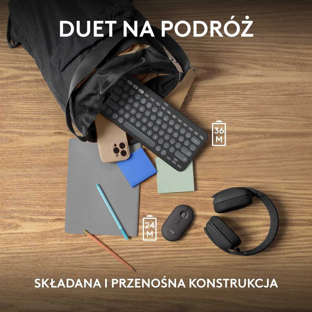 Klaviatūra ir pelė Logitech Pebble 2 Combo for Mac, grafito spalvos, US išdėstymas