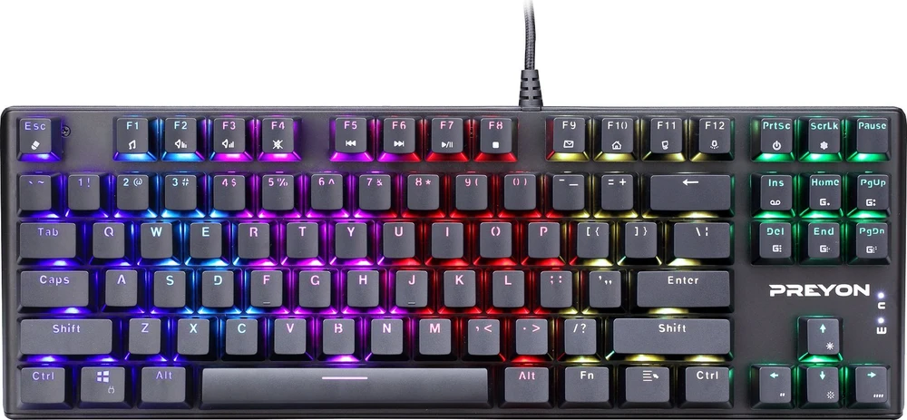 PREYON Brown Blitz Claw TKL laidinė mechaninė klaviatūra (US, Gateron Brown)