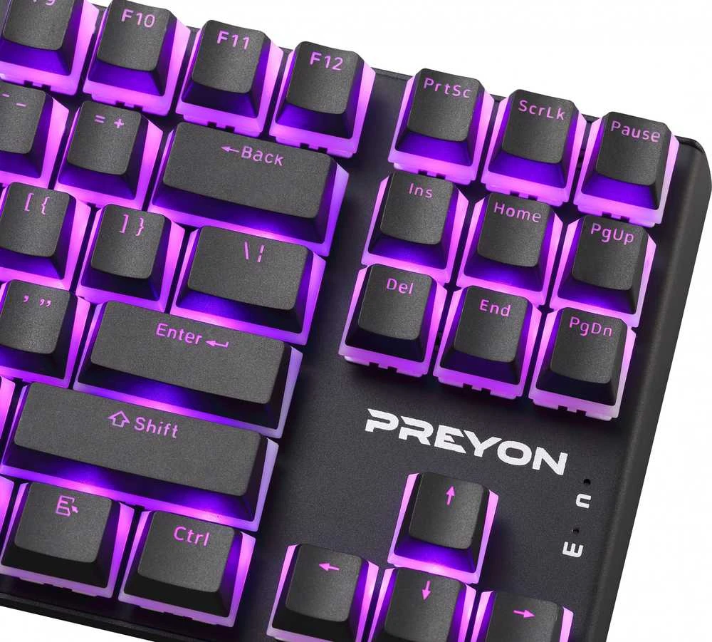 PREYON Brown Blitz Claw TKL laidinė mechaninė klaviatūra (US, Gateron Brown)