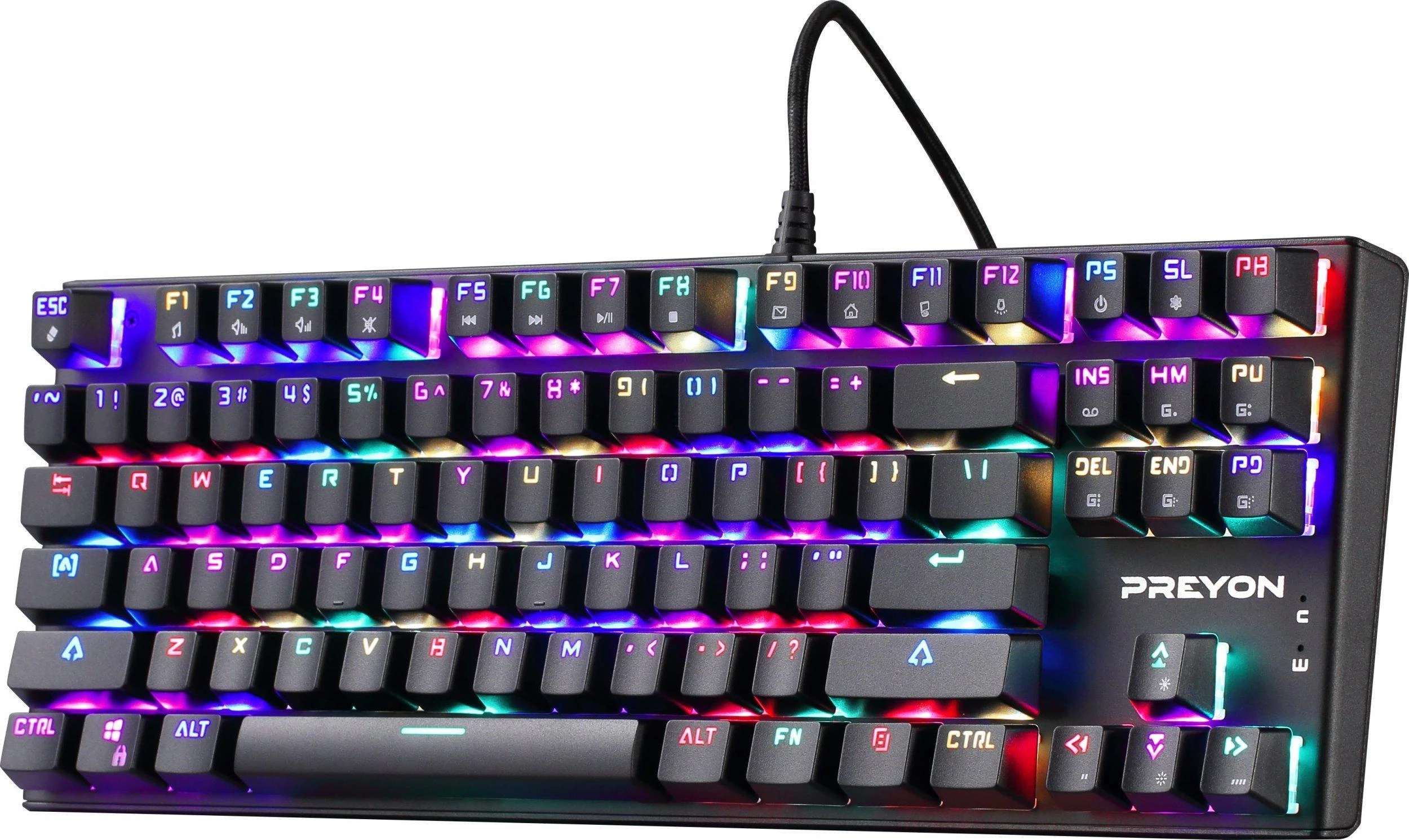 PREYON Mėlyna Blitz Claw TKL laidinė mechaninė klaviatūra (US, Gateron Mėlyna)
