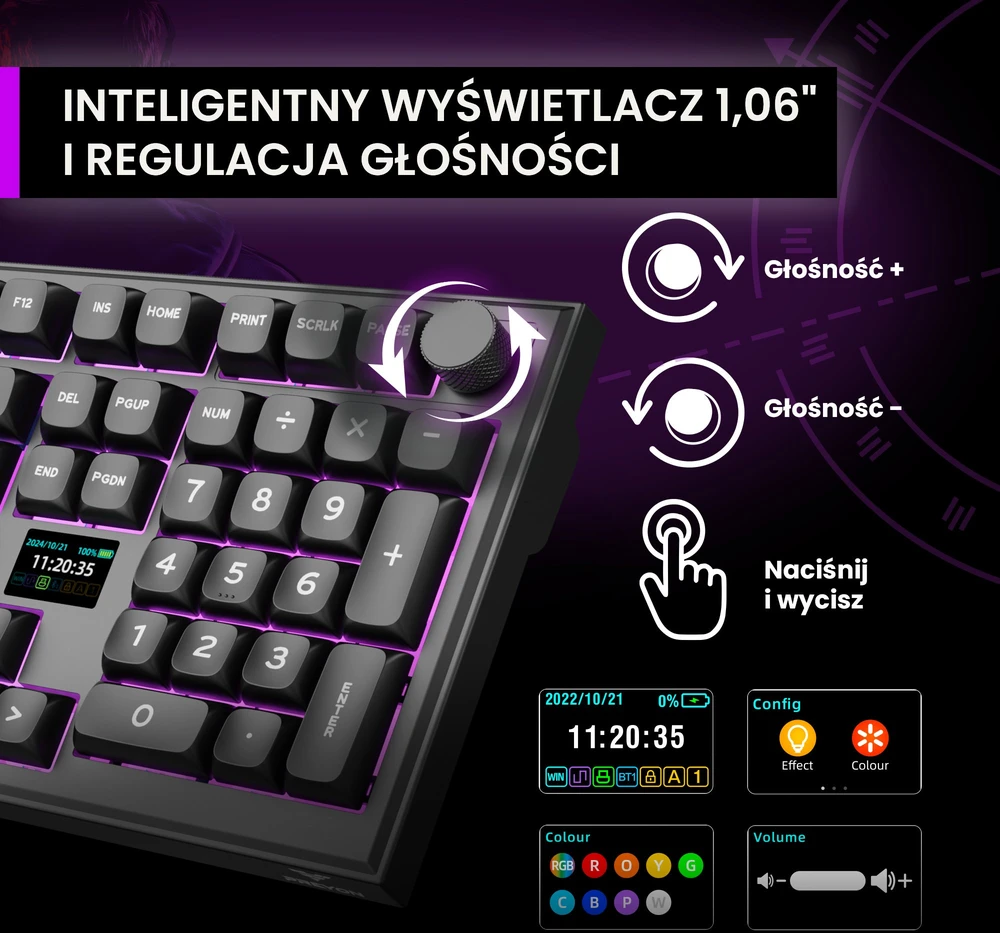 Klaviatūra PREYON Silent claw red Gateron Raudona Pro (PSCR105B)