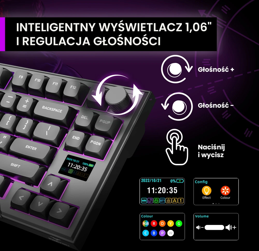 Klaviatūra PREYON Silent claw TKL raudona Gateron Brown Pro (PSCTB85B)