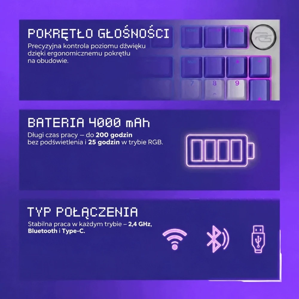 Klaviatūra PROOVE Belaidė klaviatūra žaidimams Gaming Slicker Special Edition balta (Proove)