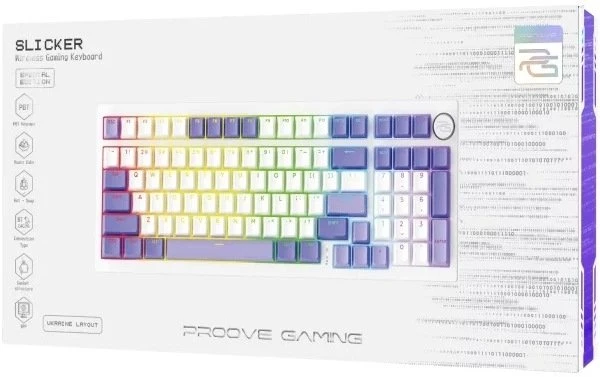 Klaviatūra PROOVE Belaidė klaviatūra žaidimams Gaming Slicker Special Edition balta (Proove)