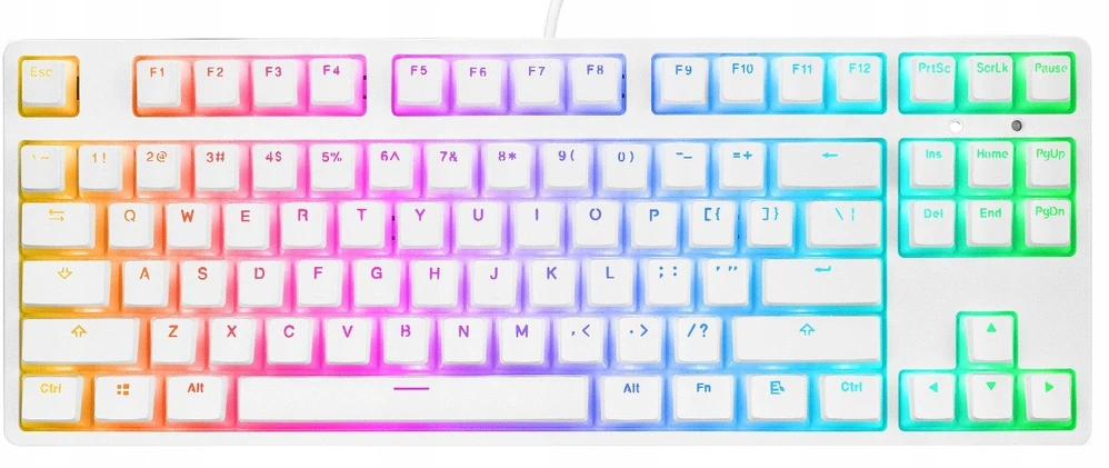 Klaviatūra žaidimams Rampage Ghost TKL Huano Raudona Switch su laidu mechaninė su pašvietimu balta