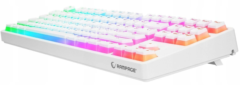 Klaviatūra žaidimams Rampage Ghost TKL Huano Raudona Switch su laidu mechaninė su pašvietimu balta