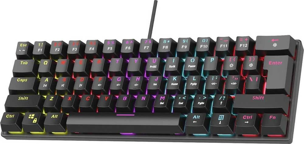 Mėlyna Klaviatūra žaidimams Rampage PLOWER RMP Mėlyna su laidu mechaninė su pašvietimu juoda