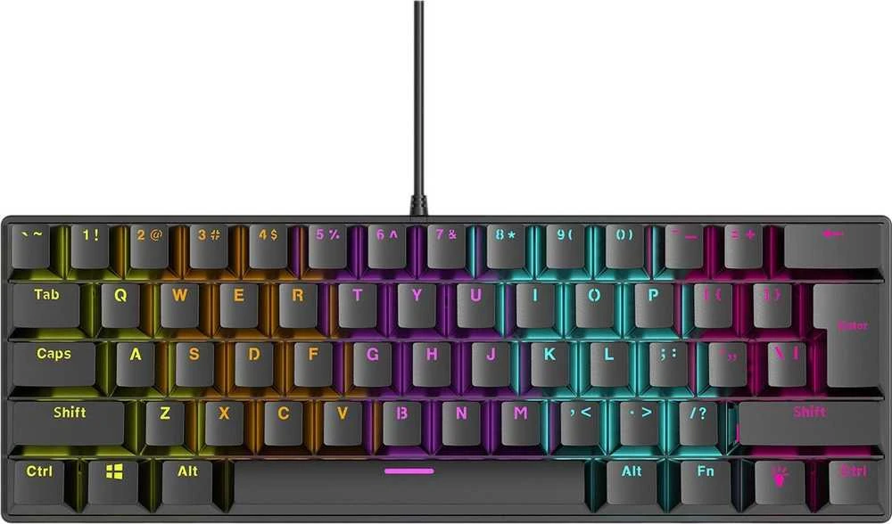 Mėlyna Klaviatūra žaidimams Rampage PLOWER RMP Mėlyna su laidu mechaninė su pašvietimu juoda