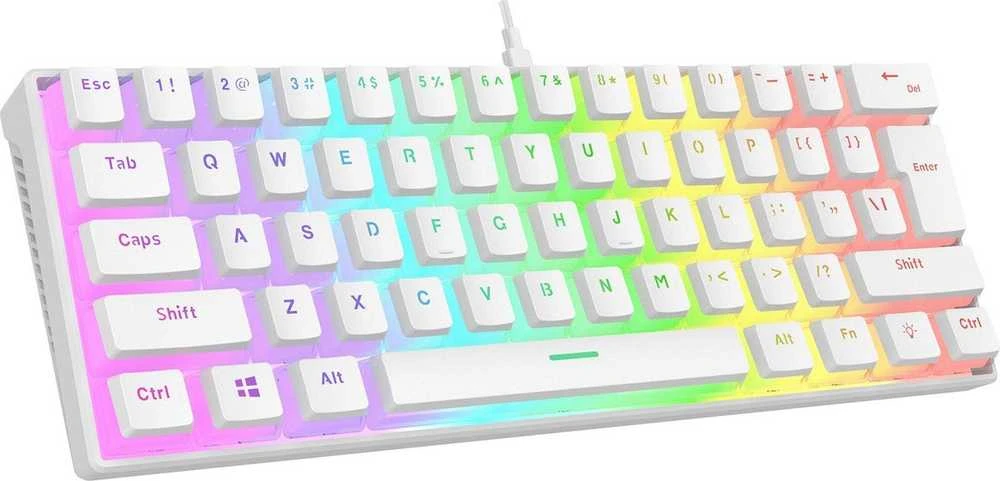 Klaviatūra žaidimams Rampage RADIANT Outemu Raudona su laidu mechaninė su pašvietimu balta