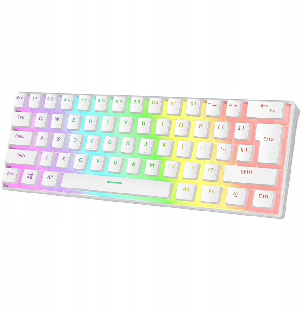 Mėlyna Klaviatūra žaidimams Rampage Radiant K11 60% RGB Mėlyna Switch su laidu mechaninė podświetlanabiała